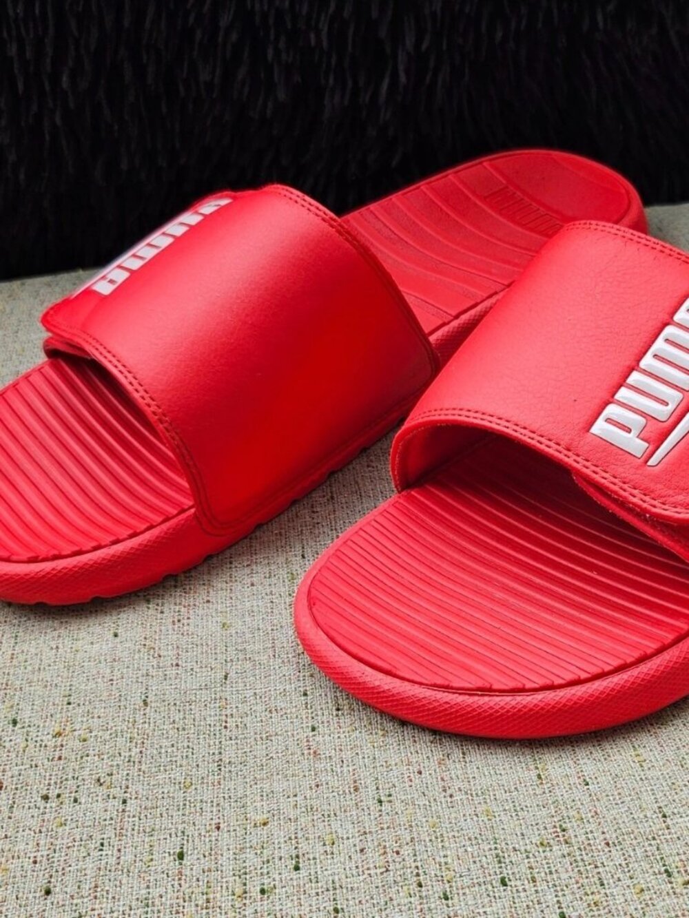 Puma Men Sandal Slide Red Cool Cat 2.0 Comfort Sandal Shoes Size 11.5